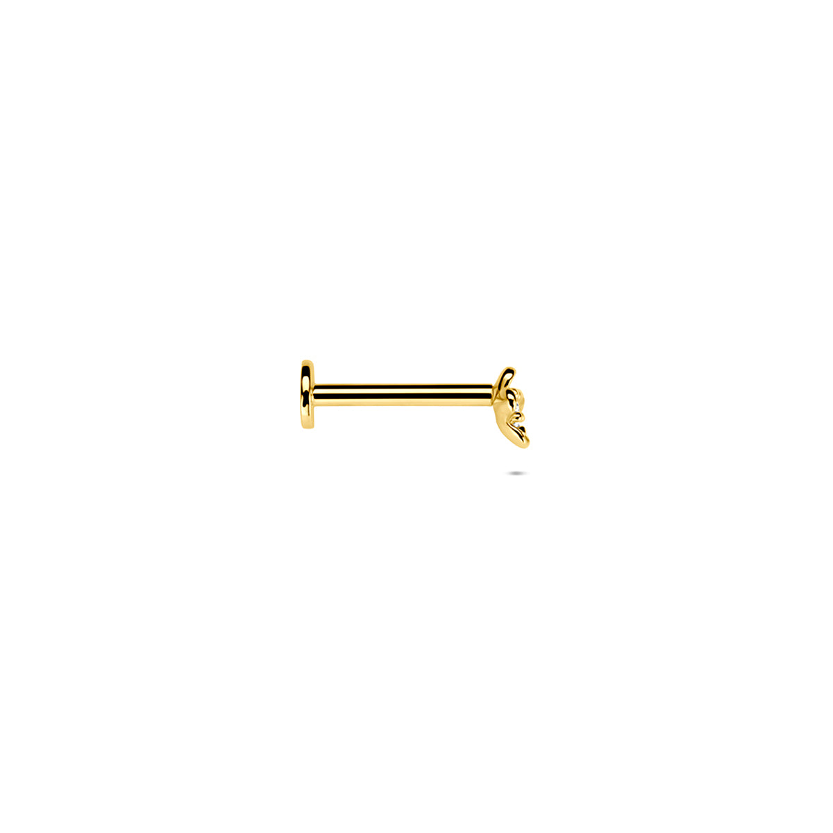 Lumivera - Gouden Piercing Zirkonia 14K - Helix Tragus Oorbel Zijkant