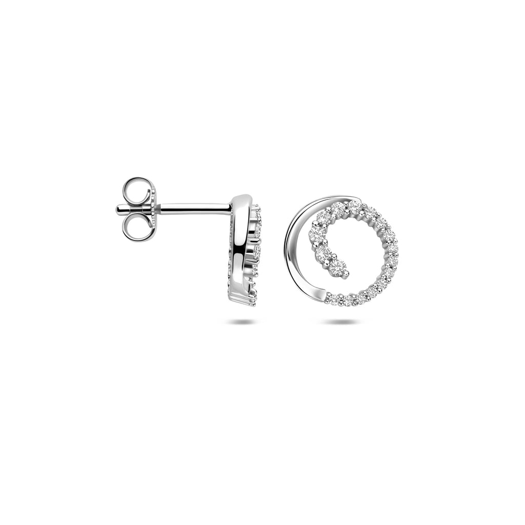 Lunara – Zirkonia Oorknoppen – 925 Zilver Zijkant