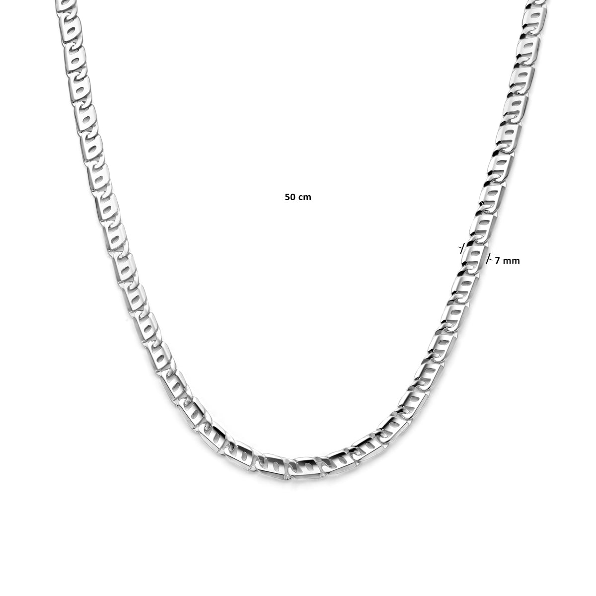 Magnus - Fantasie Schakel Ketting - 925 Zilver Afmeting