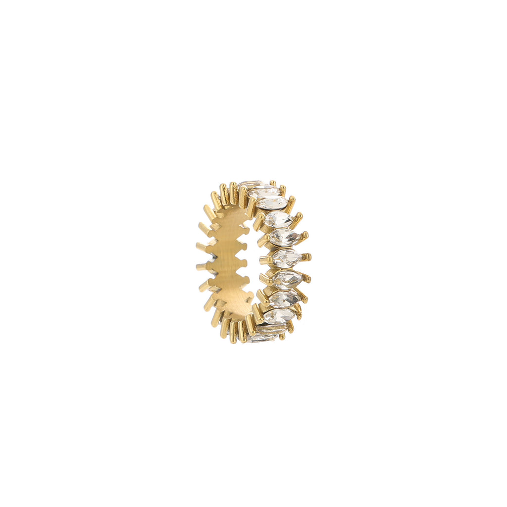 Marvélia – Gouden Zirkonia Ring – Stainless Steel