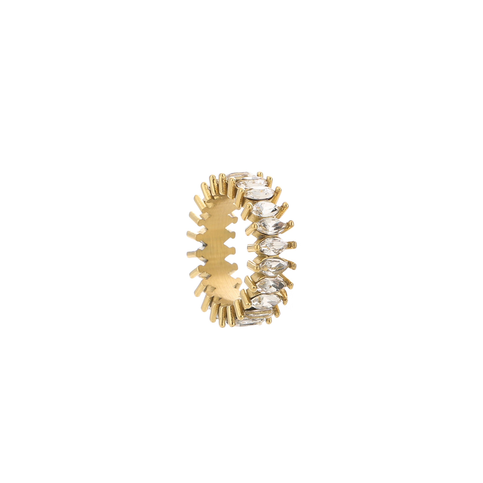 Marvélia – Gouden Zirkonia Ring – Stainless Steel