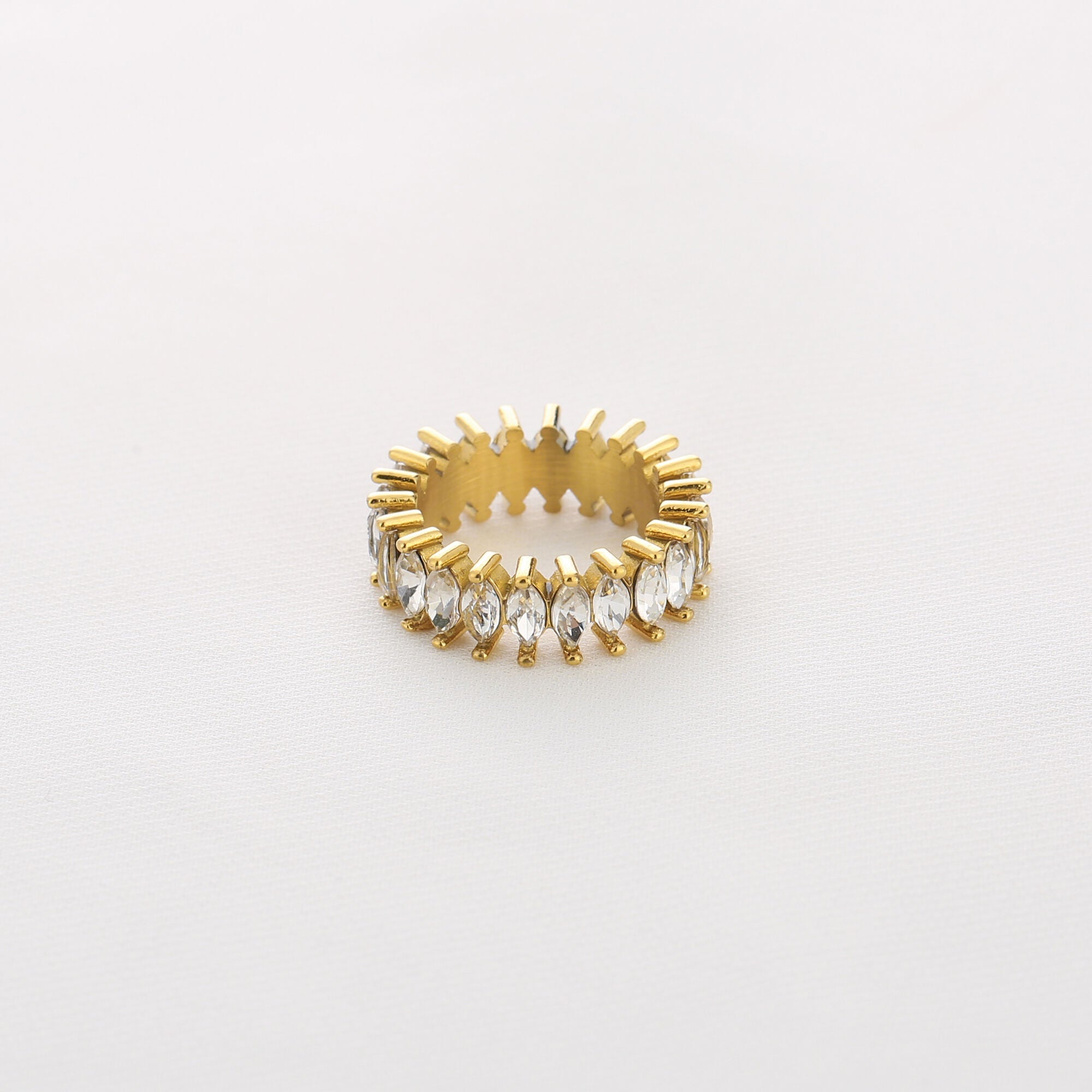 Marvélia – Gouden Zirkonia Ring – Stainless Steel view 2