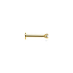 Minetta - Gouden Piercing Zirkonia 14K Geelgoud - Dames Zijkant