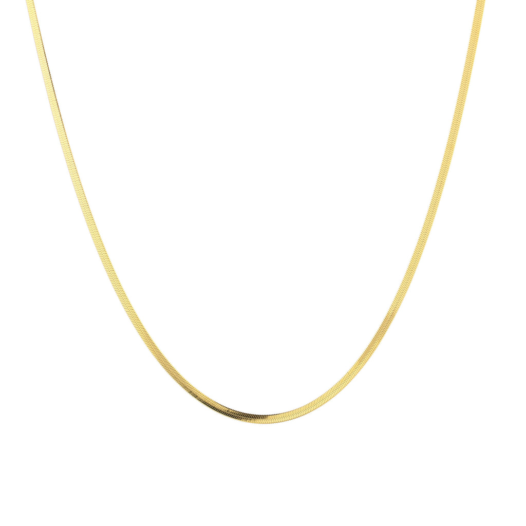 Ophelia - Flat Snake Ketting Goud - Stainless Steel