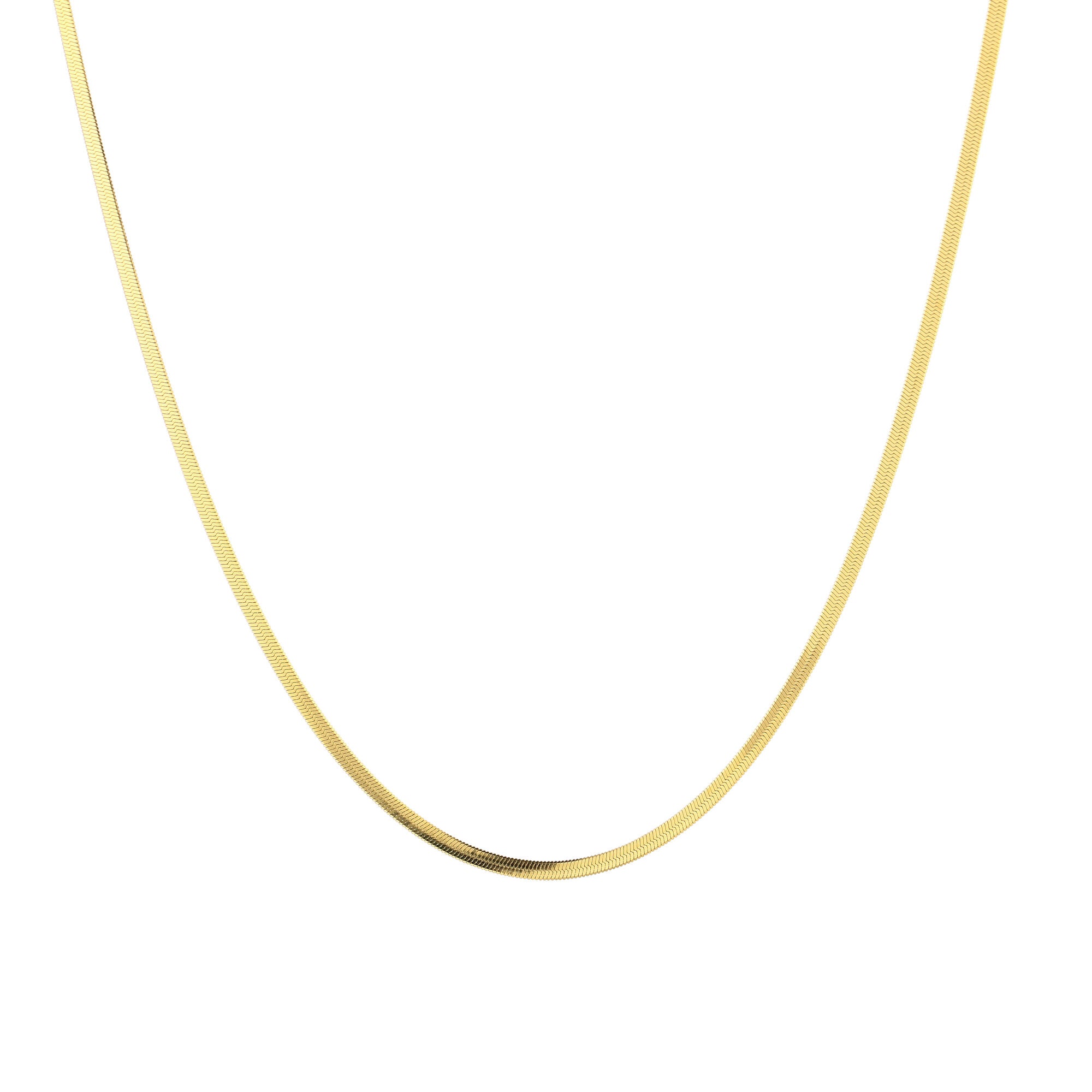 Ophelia - Flat Snake Ketting Goud - Stainless Steel