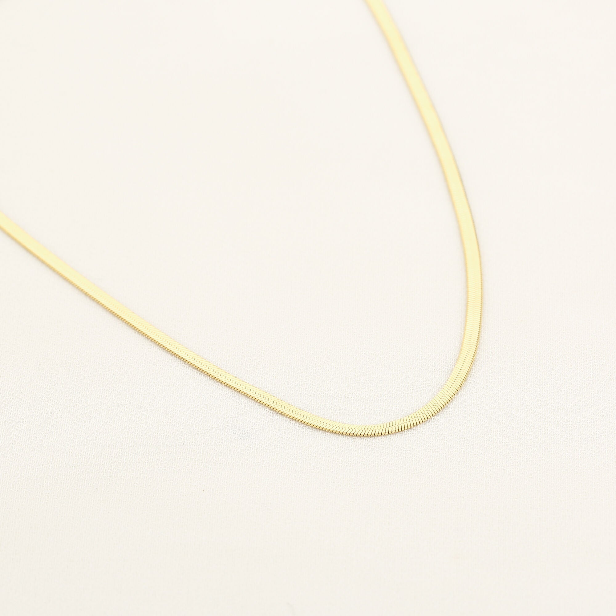 Ophelia - Flat Snake Ketting Goud - Stainless Steel 2