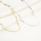 Ophelia - Flat Snake Ketting Zilver en goud - Stainless Steel