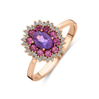 Rosalind - Ring Diamant Edelstenen 14K Roségoud - Dames