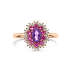 Rosalind - Ring Diamant Edelstenen 14K Roségoud - Dames Bovenkant