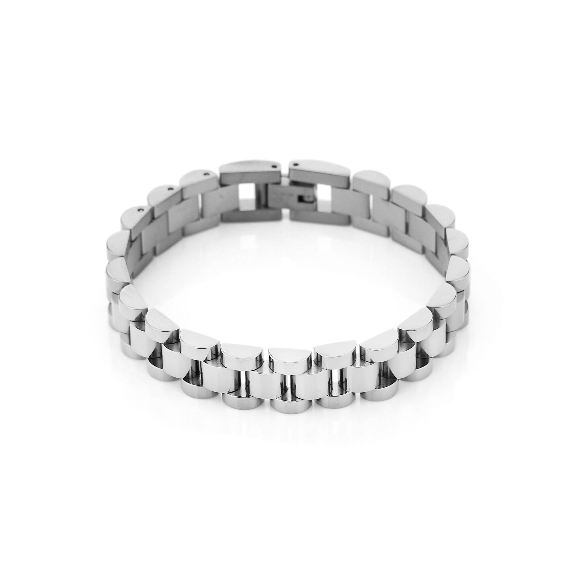 Royale - Zilveren Rolex Schakel Armband - Stainless Steel