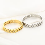 Royale - Zilveren en gouden Rolex Schakel Armband - Stainless Steel