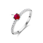 Ruby – Zirkonia Ring Rood – 925 Zilver Afmeting