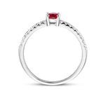Ruby – Zirkonia Ring Rood – 925 Zilver Zijkant