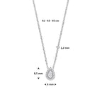 Saphira – Druppel Ketting – 925 Zilver Afmeting