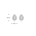 Saphira – Oorknoppen Peer – 925 Zilver Afmeting