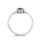 Saphira – Peer Ring – 925 Zilver Zijkant