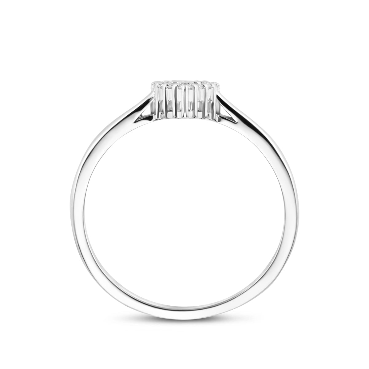 Saphira – Peer Ring – 925 Zilver Zijkant Zirkonia