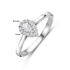 Saphira – Peer Ring – 925 Zilver Afmetingen