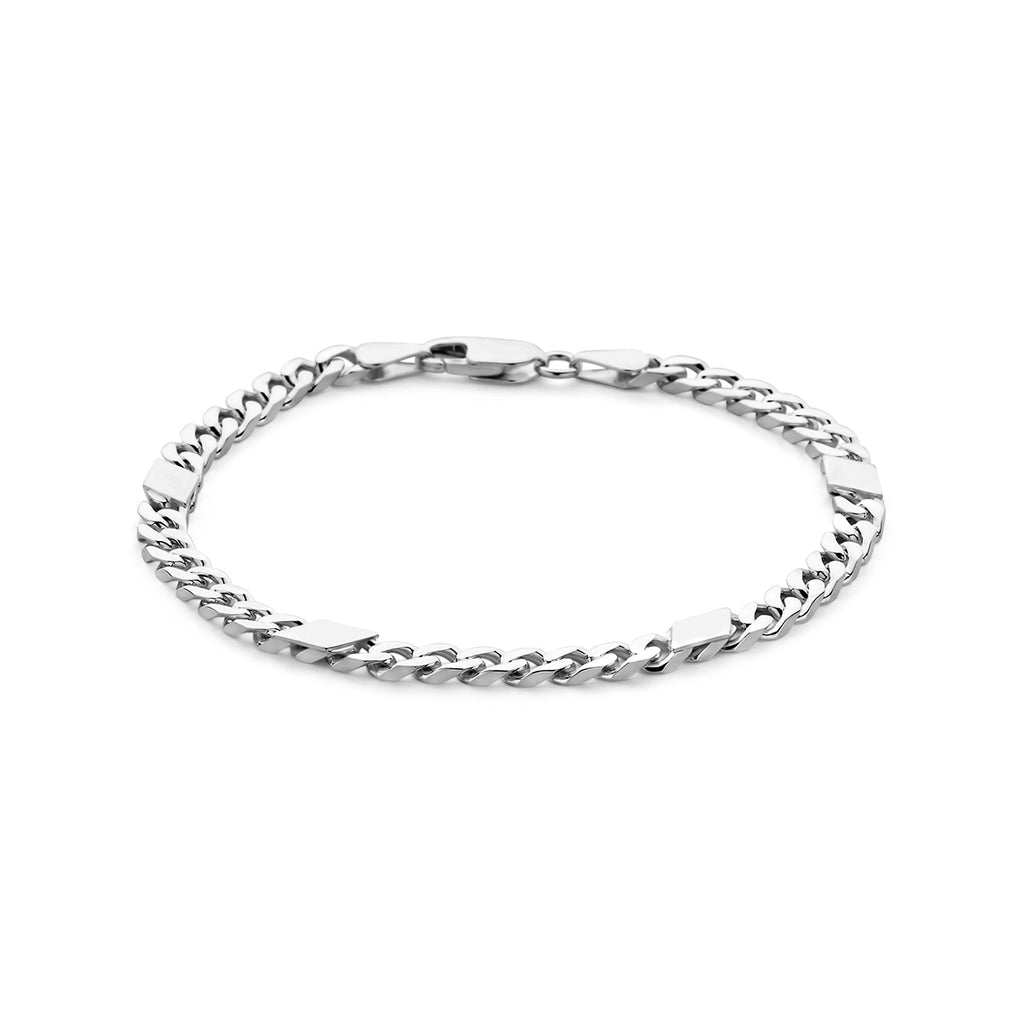 Sebastian – Gourmette Armband Tussenstuk – 925 Zilver