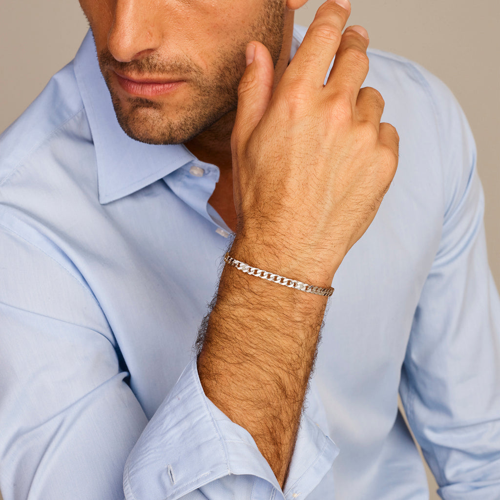 Sebastian – Gourmette Armband Tussenstuk – 925 Zilver Model