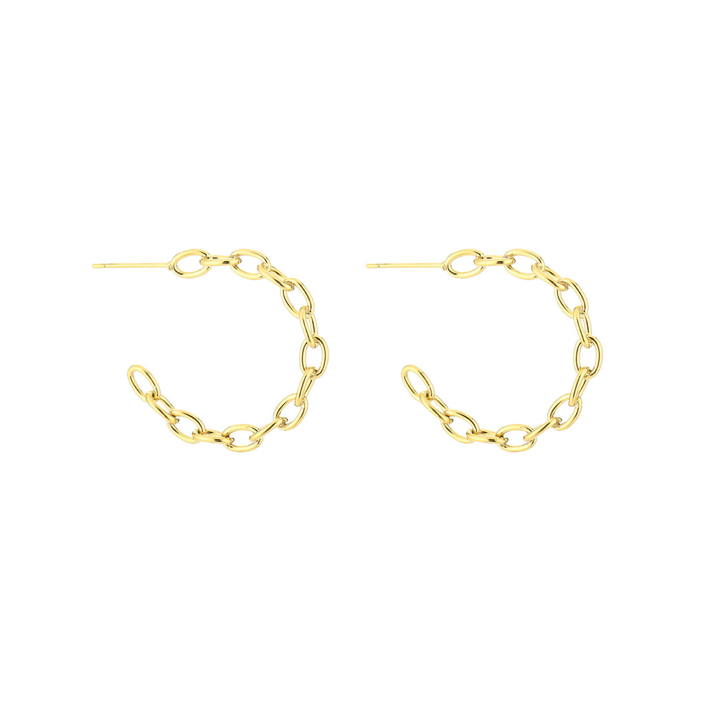 Serafina - Schakel Oorbellen Goud - Stainless Steel