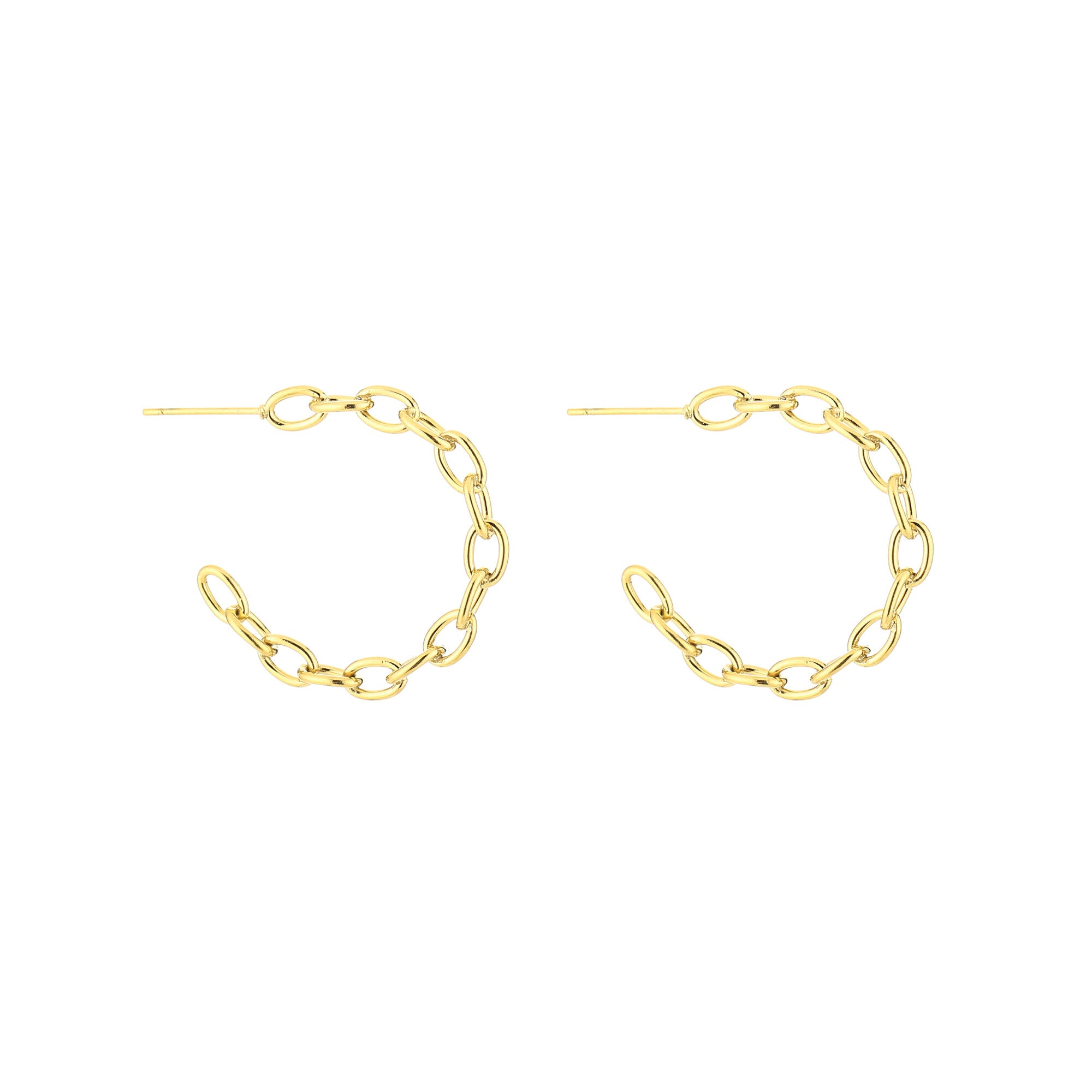 Serafina - Schakel Oorbellen Goud - Stainless Steel