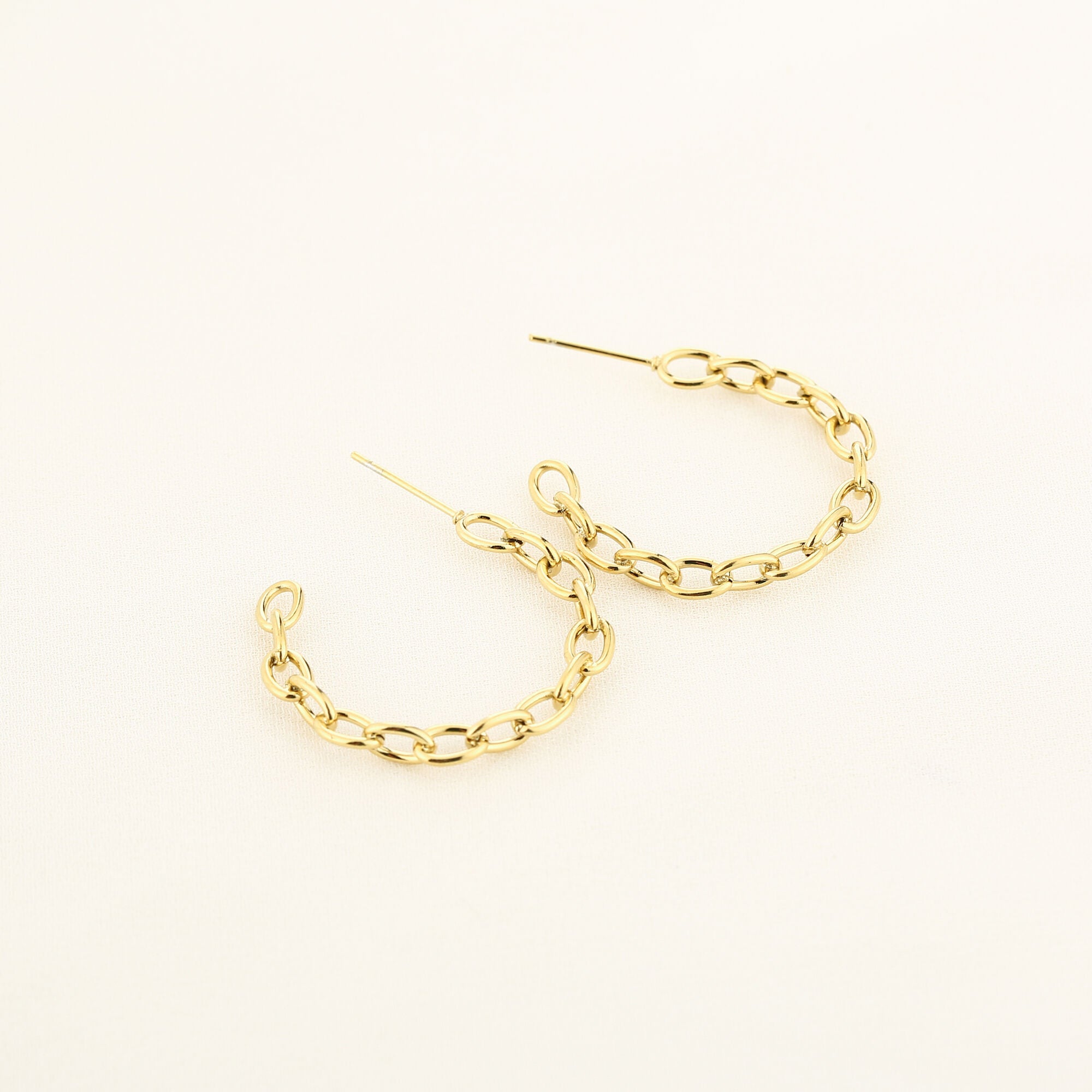 Serafina - Schakel Oorbellen Goud - Stainless Steel 2