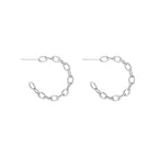 Serafina - Schakel Oorbellen Zilver - Stainless Steel