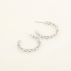 Serafina - Schakel Oorbellen Zilver - Stainless Steel 2