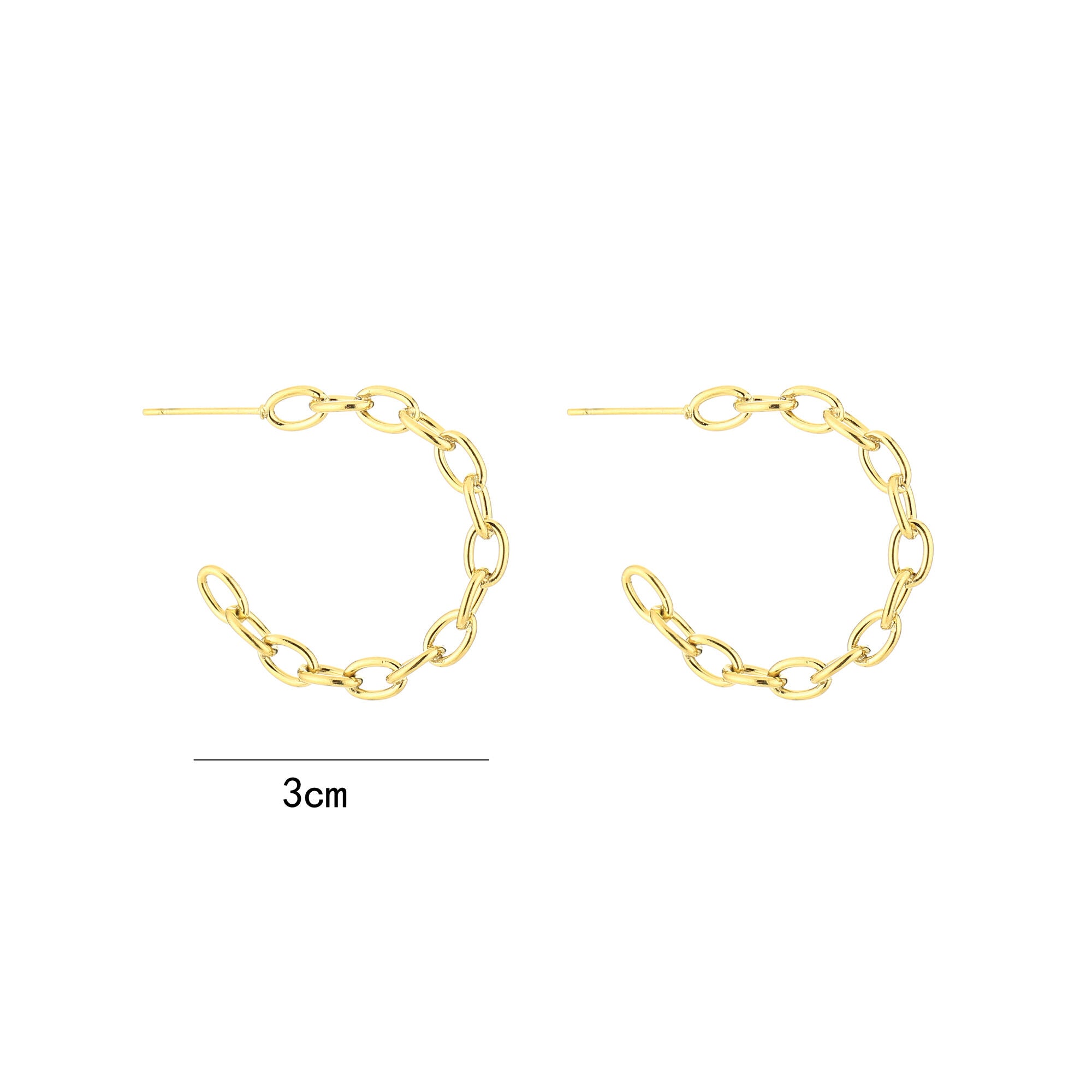 Serafina - Schakel Oorbellen afmeting - Stainless Steel