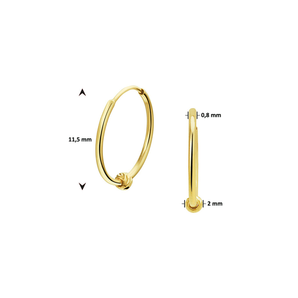 Stellina - Gouden Bolletjes Oorringen 14K Geelgoud - Dames Afmeting