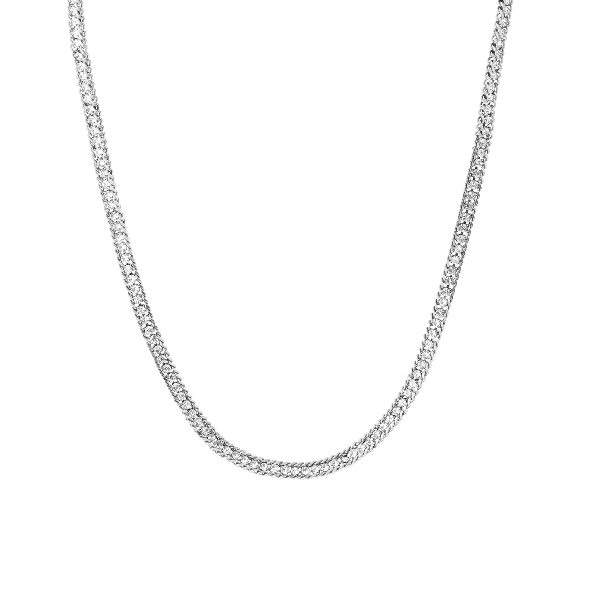 Valentina -  Schakel Tennis Ketting Zirkonia - Stainless Steel 4