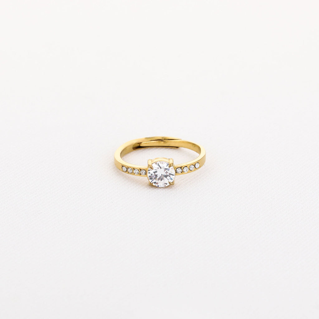 Victoria - Gouden Zirkonia Ring - Stainless Steel 2