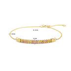 Viviana - Armband Kleurstenen - 14K Geelgoud Afmeting Roze