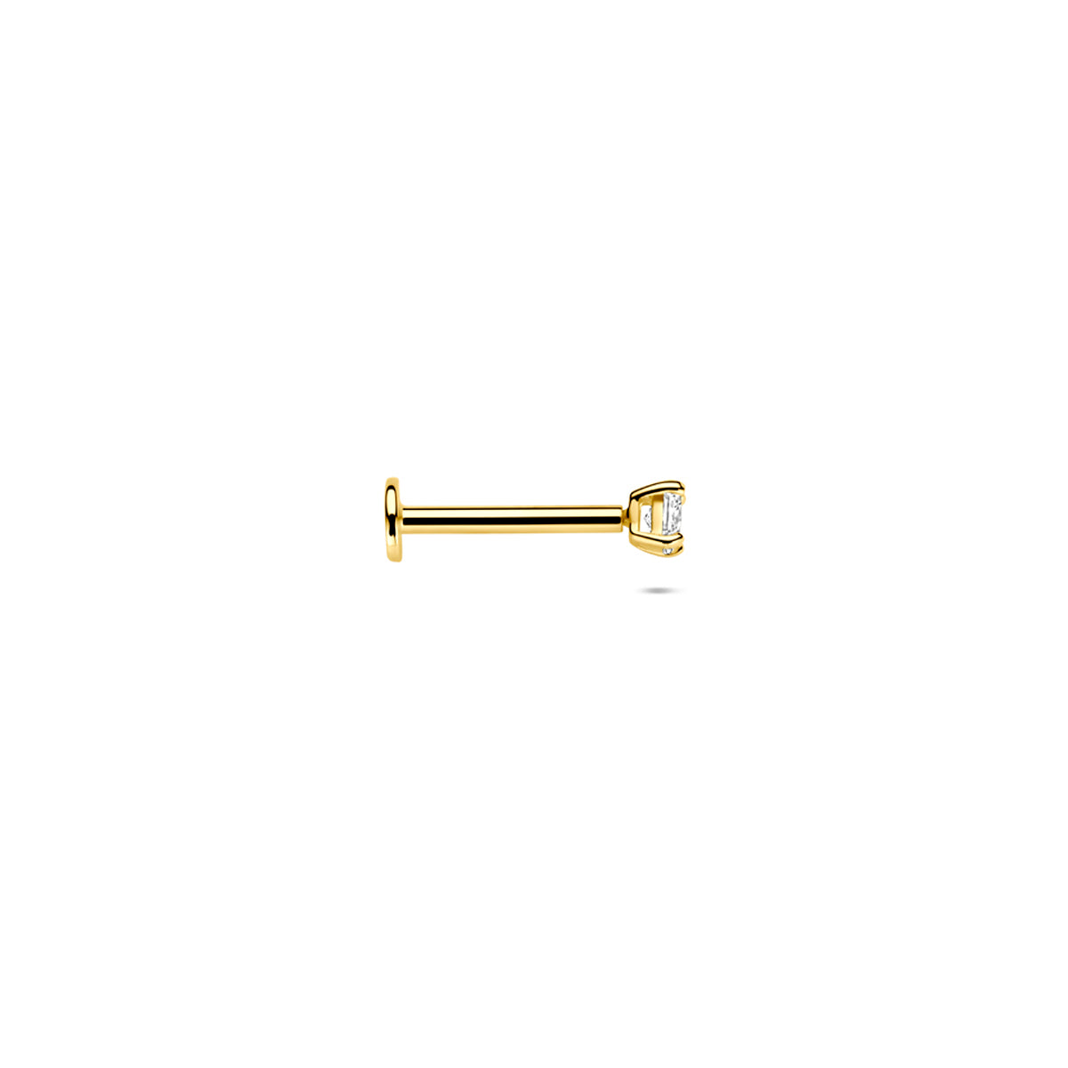 Zirette - Gouden Helix Oorbel 14K Geelgoud - Zirkonia 2.5mm Zijkant