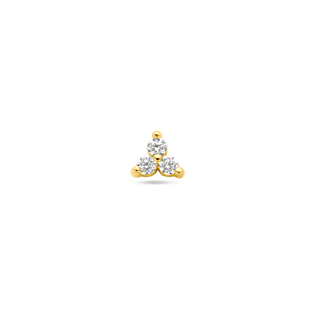 Zirexa - Gouden Helix Oorbel 14K Geelgoud - Zirkonia 3.5mm