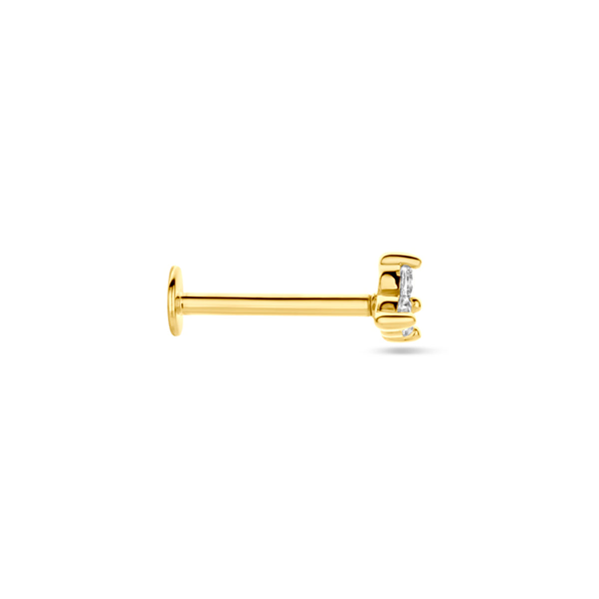 Zirexa - Gouden Helix Oorbel 14K Geelgoud - Zirkonia 3.5mm Zijkant