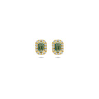 Azurina - Oorknoppen met Amethist en Diamant - 14K Geelgoud
