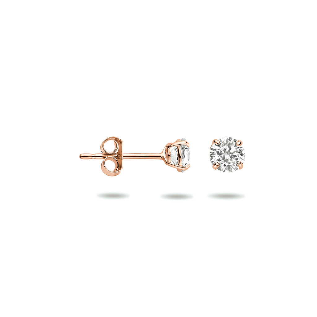 Brillette - Oorknoppen Zirkonia - 14K Roségoud