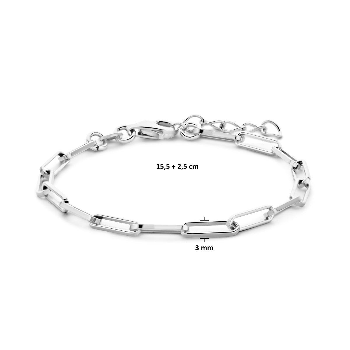 Aurora – Paperclip Armband - 925 zilver+