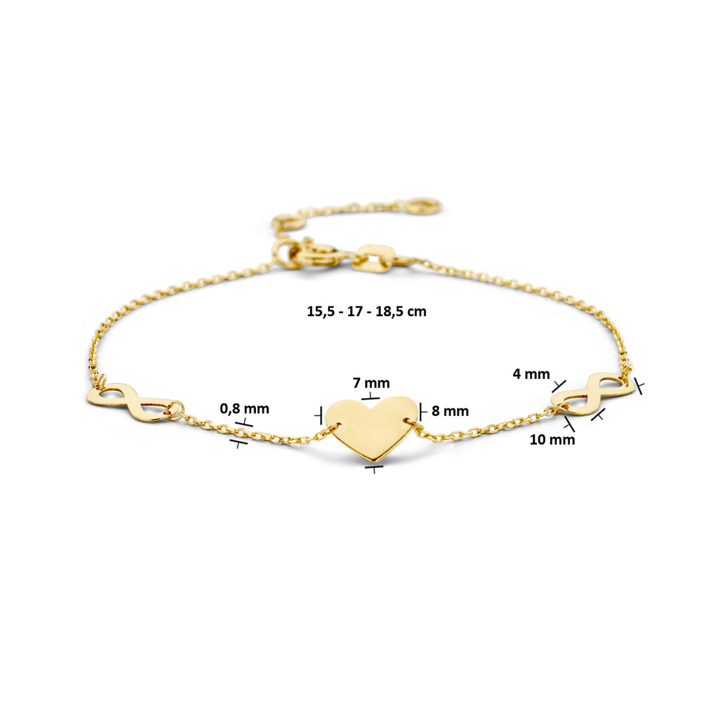 Amoralisse gouden armband met infinity symbolen in 14K goud - City Juwelier