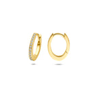 Diamavella - Gouden Klapoorbellen met Diamant - 14K Geelgoud
