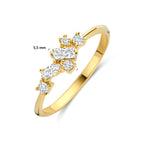 Bovenaanzicht elegante gouden ring met fonkelende zirkonia - City Juwelier