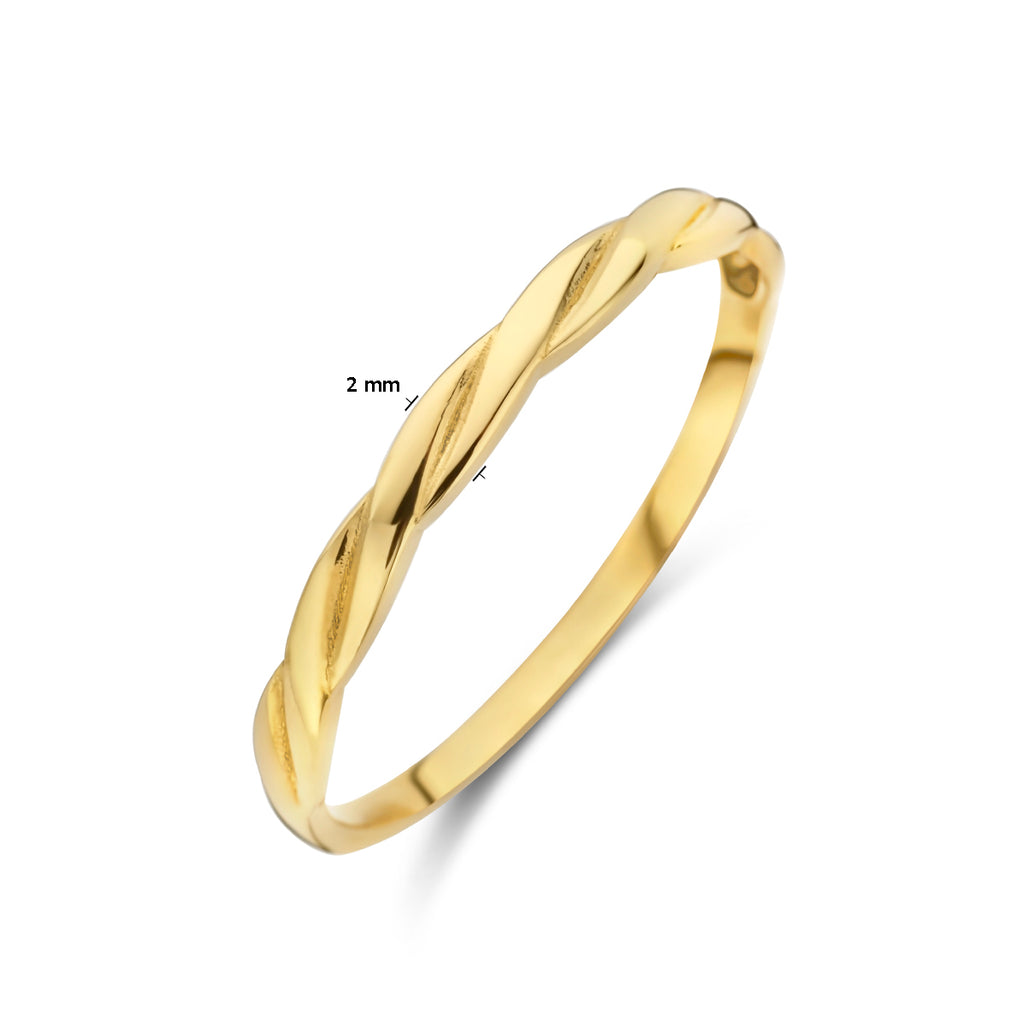Bovenaanzicht Spiralina gouden ring met uniek gedraaid design - City Juwelier