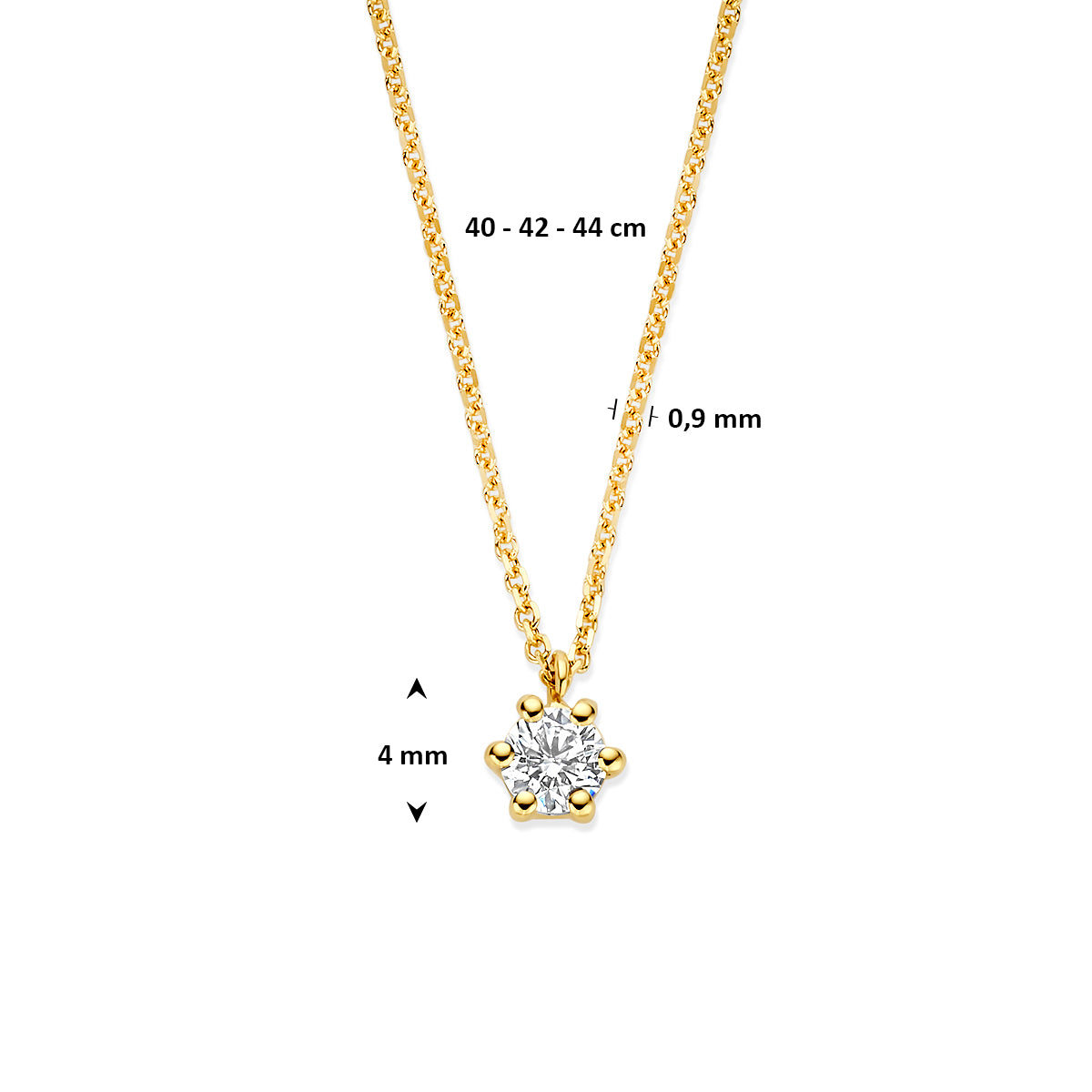 Estellara - Ketting Lab Grown Diamant - 14K Geelgoud