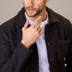 Heren schakelring - 925 zilver - geoxideerd