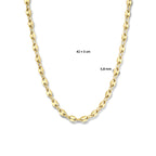 Cafelina goudkleurige ketting op model gedragen - stijlvolle dames sieraden - City Juwelier