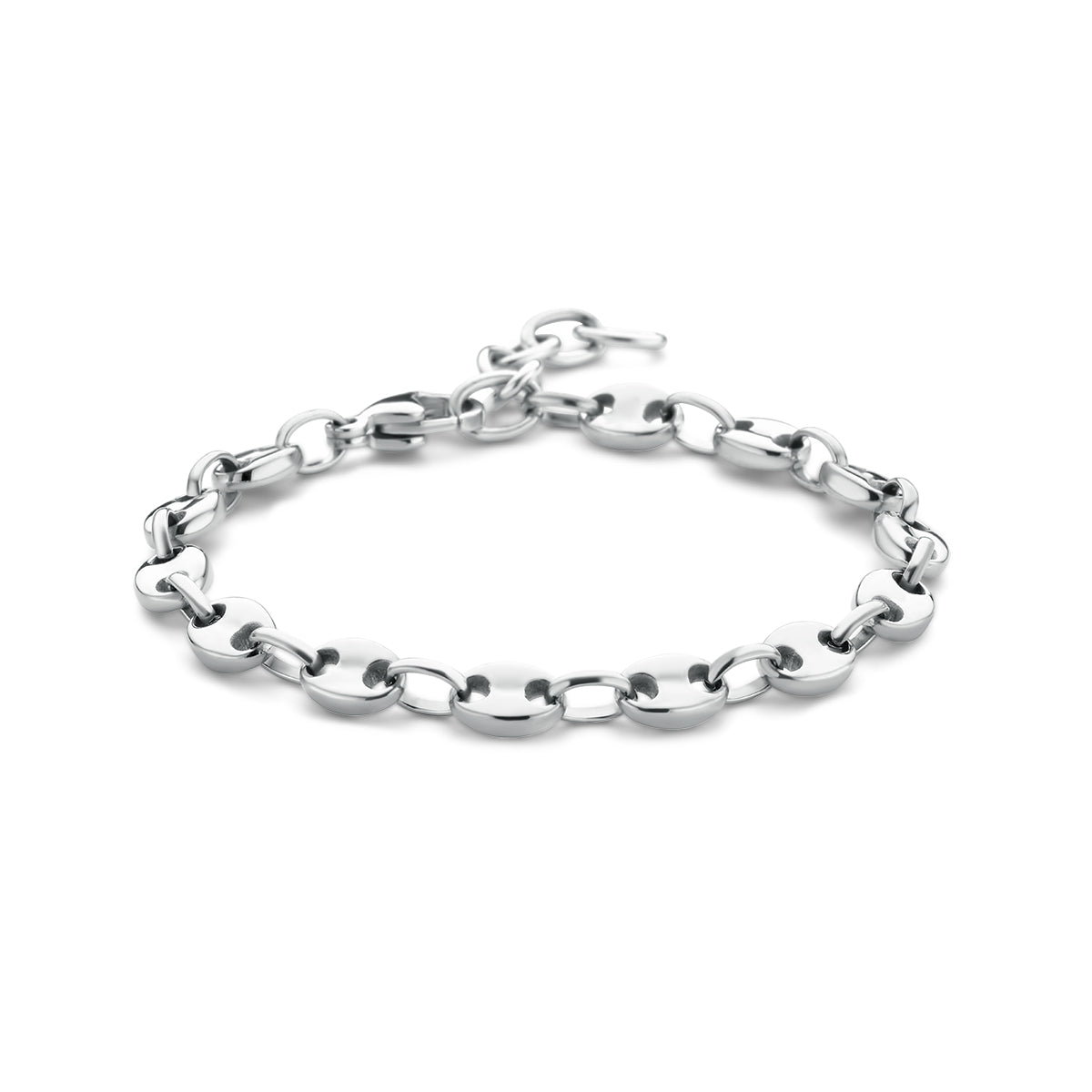 Cafelina zilverkleurige armband met koffieboon schakels voor vrouwen - City Juwelier