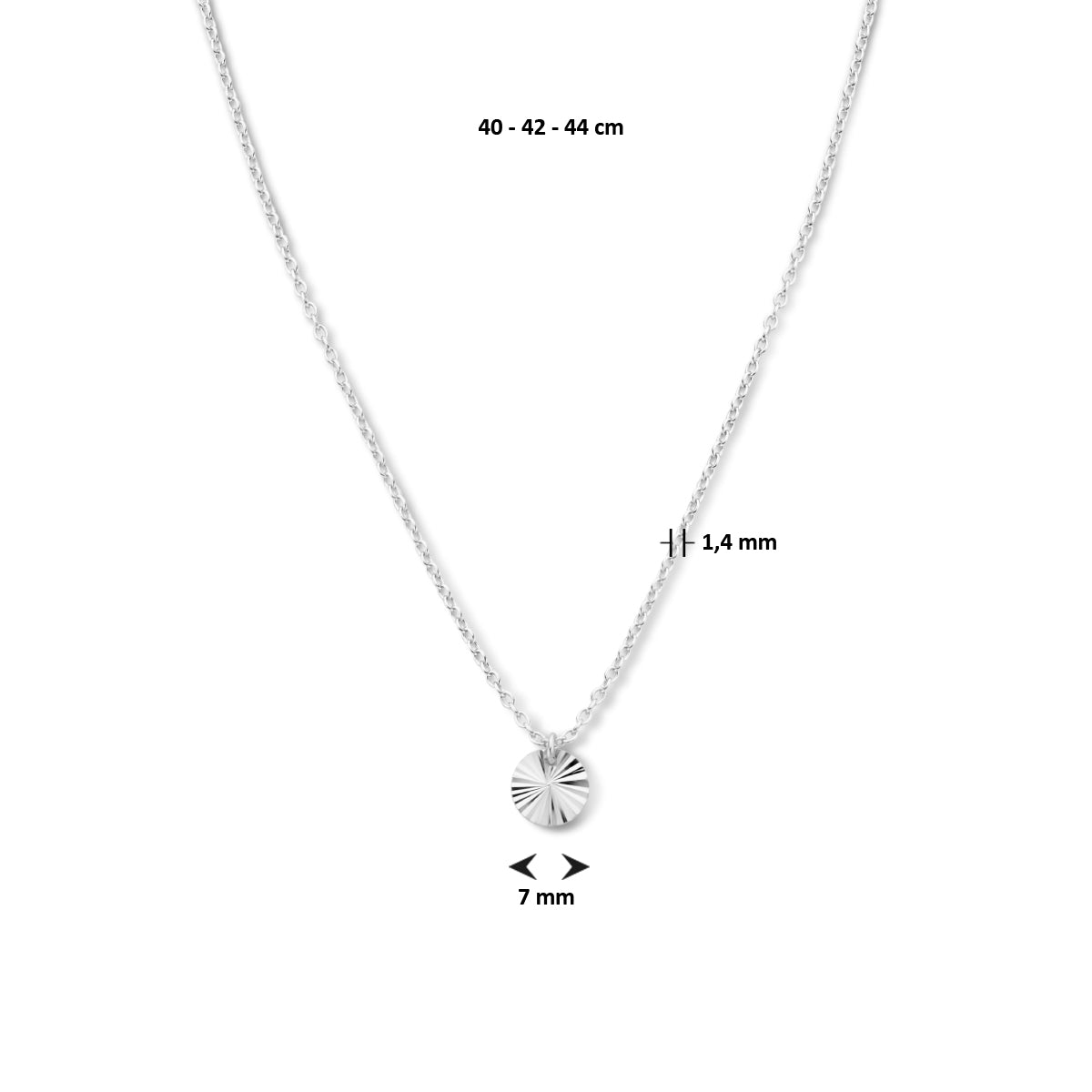 Ketting rondje gediamanteerd