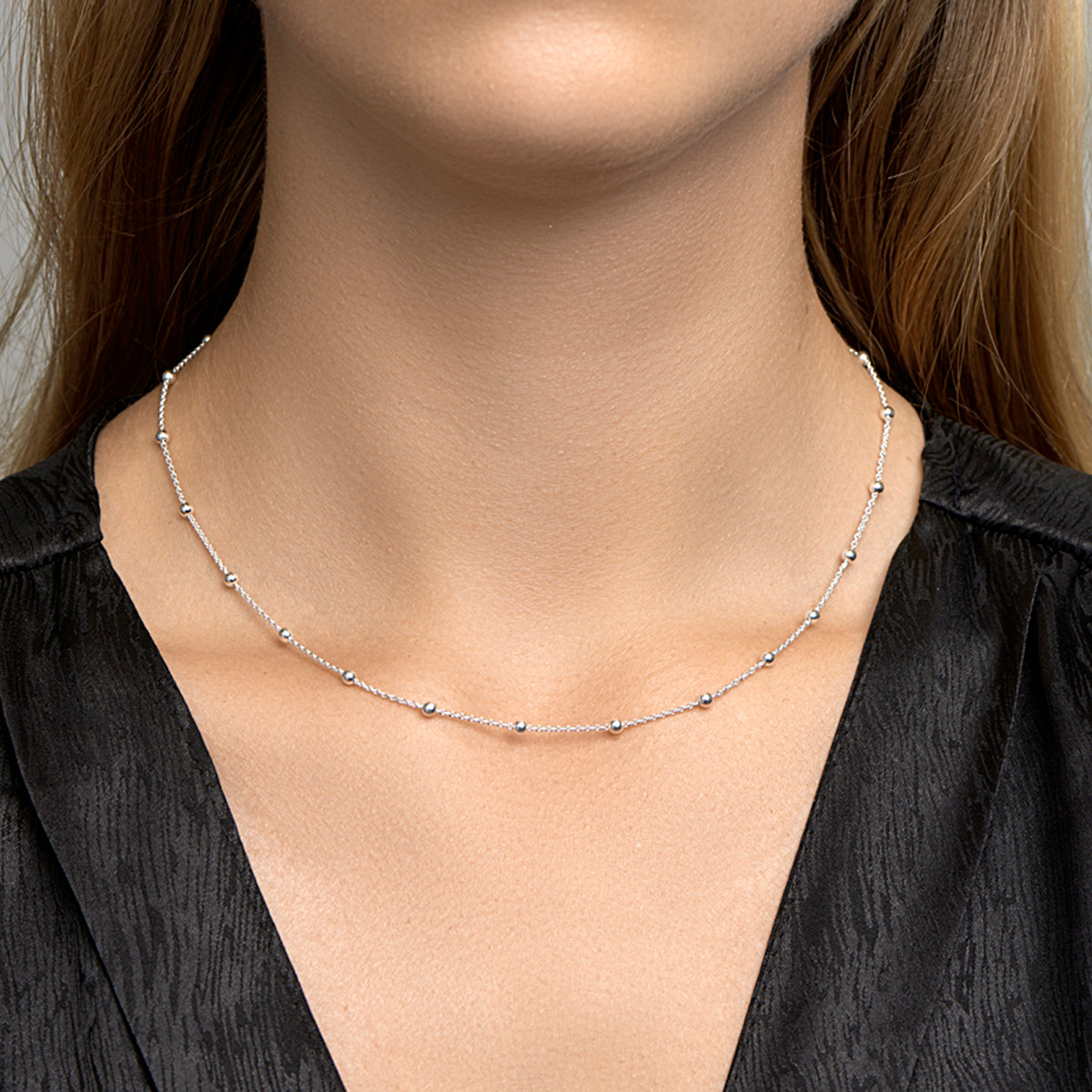 Serena – Bolletjes Ketting - 925 Zilver